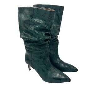 Paris Texas Slouch Snake Effect Python Embossed Heeled Boots